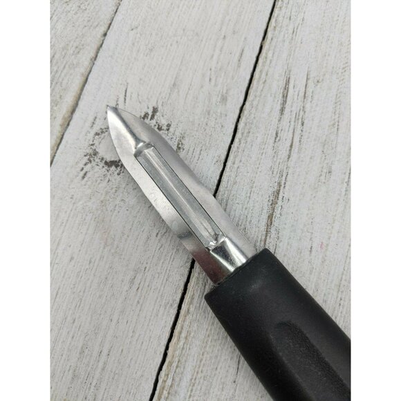 Vegetable Peeler Peeling 7" Stainless Steel 2 1/2" Blade Black Handle - Picture 6 of 7